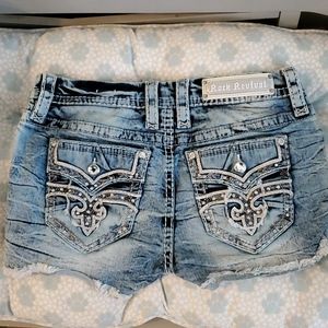 Rock revival denim short